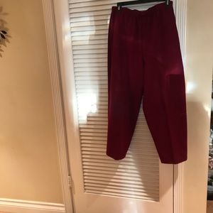 Burgundy pull on pants